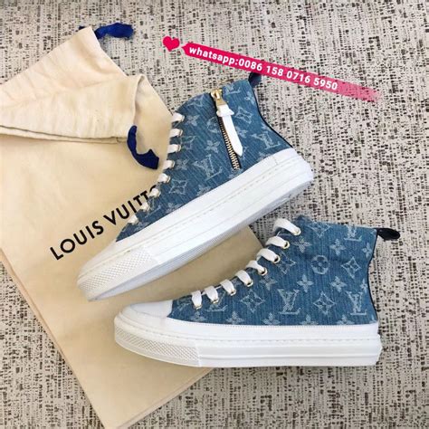 louis vuitton denim sneaker|louis vuitton high top sneakers.